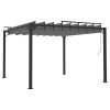 Gazebo with Louvered Roof Fabric and Aluminium – 3×3 m, Anthracite