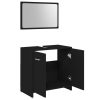 4 Piece Bathroom Furniture Set Engineered Wood – Black