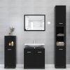 4 Piece Bathroom Furniture Set Engineered Wood – Black