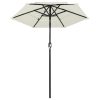 3-Tier Parasol with Aluminium Pole – 2 M, Sand