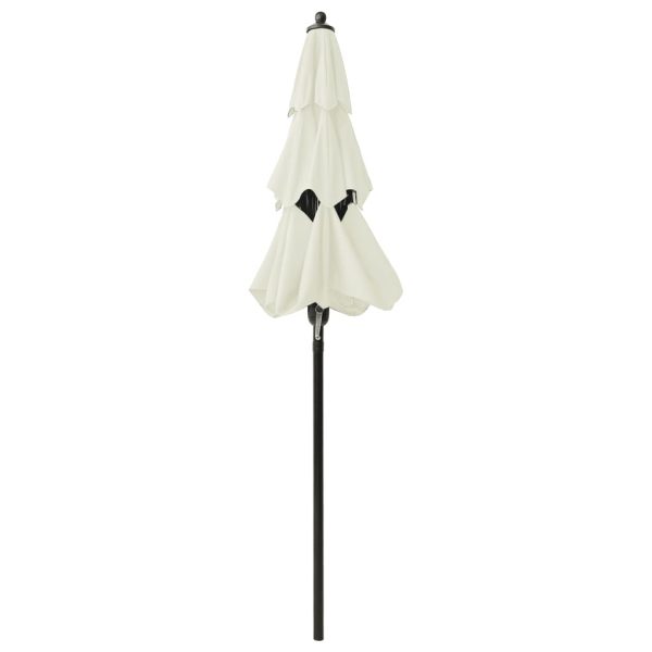 3-Tier Parasol with Aluminium Pole – 2 M, Sand