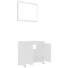 3 Piece Bathroom Furniture Set Engineered Wood – White