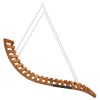 Swing Bed Solid Bent Wood with Teak Finish 143x120x65 cm