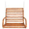 Swing Bench Solid Bent Wood with Teak Finish 91x130x58 cm