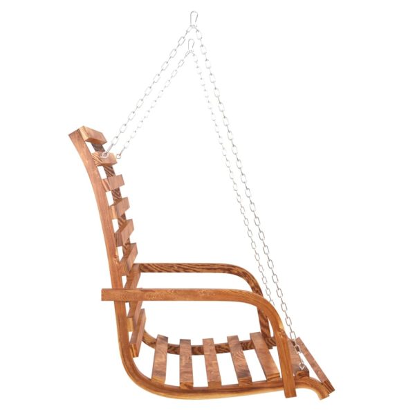 Swing Bench Solid Bent Wood with Teak Finish 91x130x58 cm