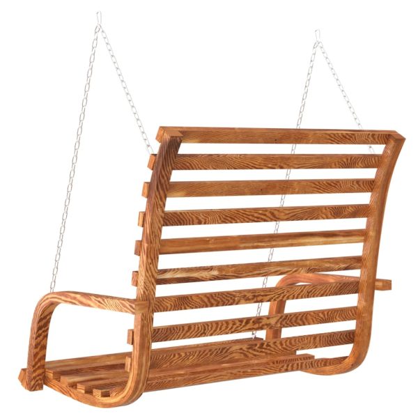 Swing Bench Solid Bent Wood with Teak Finish 91x130x58 cm