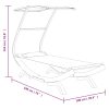 Outdoor Lounge Bed with Canopy Solid Bent Wood – 100x190x134 cm, Cream