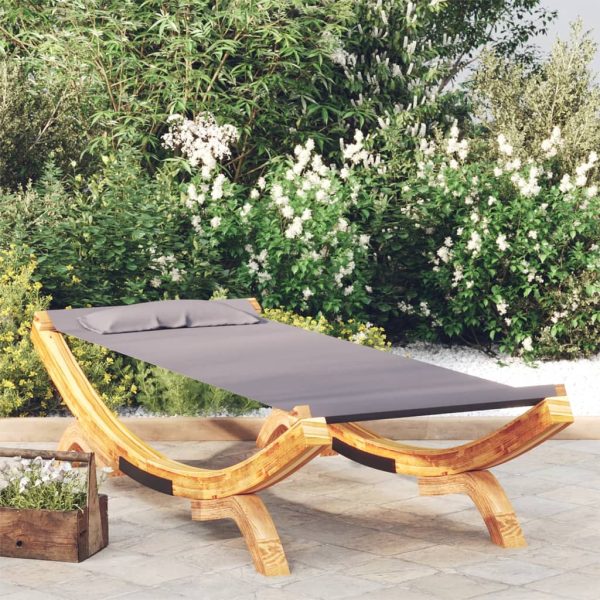 Outdoor Lounge Bed 100×188.5×44 cm Solid Bent Wood – Anthracite