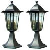 Garden Lights 2 pcs Dark Green/Black Aluminium