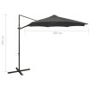 Cantilever Umbrella with Pole and LED Lights Anthracite 300 cm