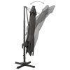 Cantilever Umbrella with Pole and LED Lights Anthracite 300 cm