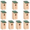 Bird Houses 10 pcs Solid Firwood 12x12x22 cm