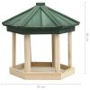 Bird Feeder Octagon Solid Firwood 33×30 cm