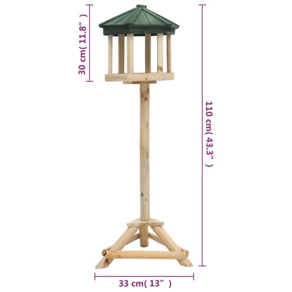 Standing Bird Feeder Solid Firwood 33×106 cm