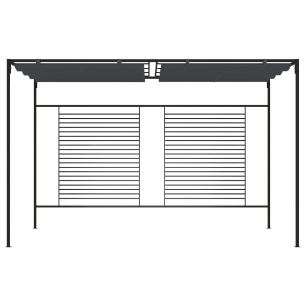 Gazebo with Retractable Roof 4x3x2.3 m Anthracite 180 g/m²