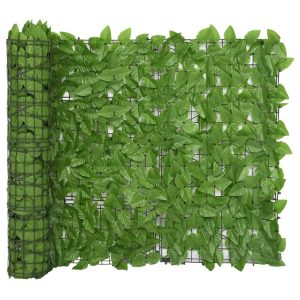 Balcony Screen with Leaves – 600×100 cm, Green