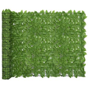 Balcony Screen with Leaves – 300×150 cm, Green