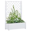 Garden Planter with Trellis PP – 100x43x142 cm, White