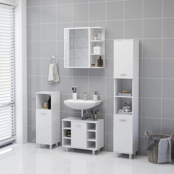 Bathroom Mirror Cabinet 62.5×20.5×64 cm Engineered Wood – White