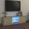 Blackfoot TV Cabinet with LED Lights – 120x30x35.5 cm, Sonoma oak