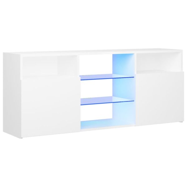 Penzance TV Cabinet with LED Lights 120x30x50 cm – White