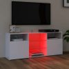 Penzance TV Cabinet with LED Lights 120x30x50 cm – White