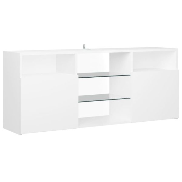 Penzance TV Cabinet with LED Lights 120x30x50 cm – White