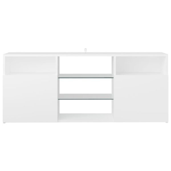 Penzance TV Cabinet with LED Lights 120x30x50 cm – White