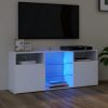 Penzance TV Cabinet with LED Lights 120x30x50 cm – White