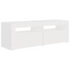 Closter TV Cabinet with LED Lights 120x35x40 cm – White