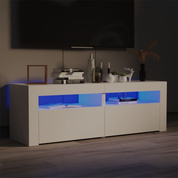 Closter TV Cabinet with LED Lights 120x35x40 cm – White