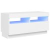 Hounslow TV Cabinet with LED Lights – 80x35x40 cm, White