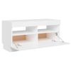 Hounslow TV Cabinet with LED Lights – 80x35x40 cm, White