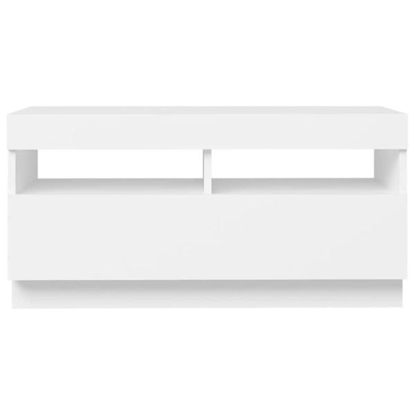 Hounslow TV Cabinet with LED Lights – 80x35x40 cm, White