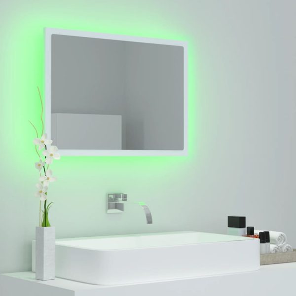 LED Bathroom Mirror 60×8.5×37 cm Acrylic – White