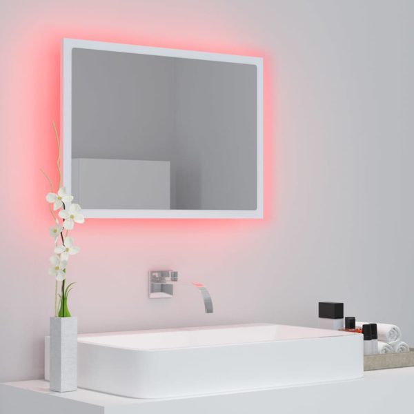 LED Bathroom Mirror 60×8.5×37 cm Acrylic – White