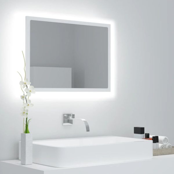 LED Bathroom Mirror 60×8.5×37 cm Acrylic – White