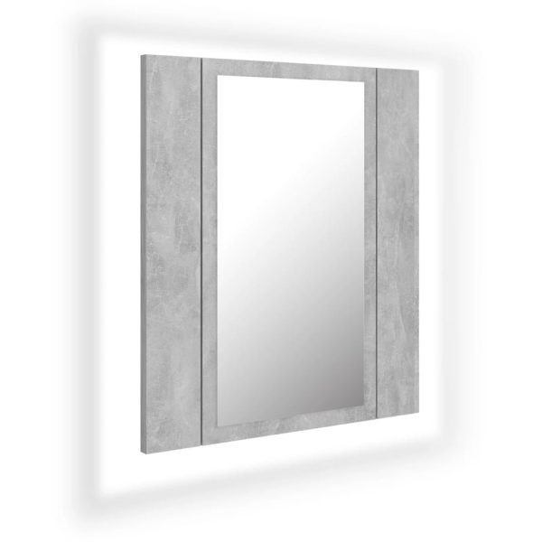 LED Bathroom Mirror Cabinet 40x12x45 cm – Concrete Grey