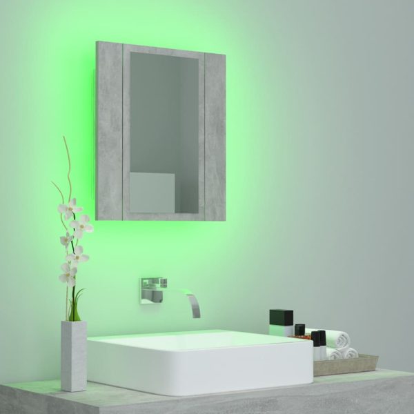 LED Bathroom Mirror Cabinet 40x12x45 cm – Concrete Grey