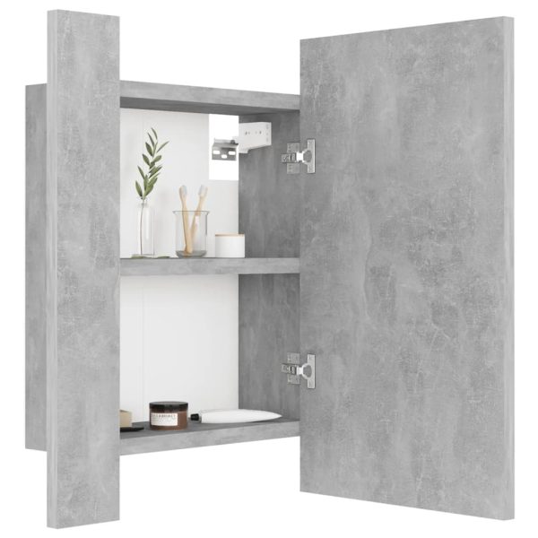 LED Bathroom Mirror Cabinet 40x12x45 cm – Concrete Grey