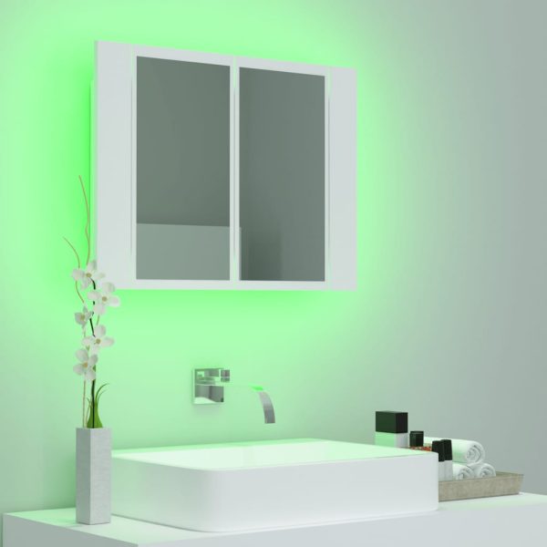 LED Bathroom Mirror Cabinet 60x12x45 cm – White