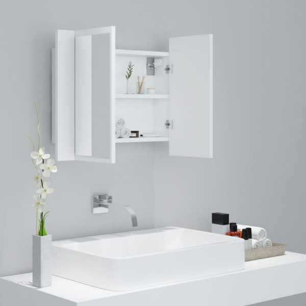 LED Bathroom Mirror Cabinet 60x12x45 cm – White