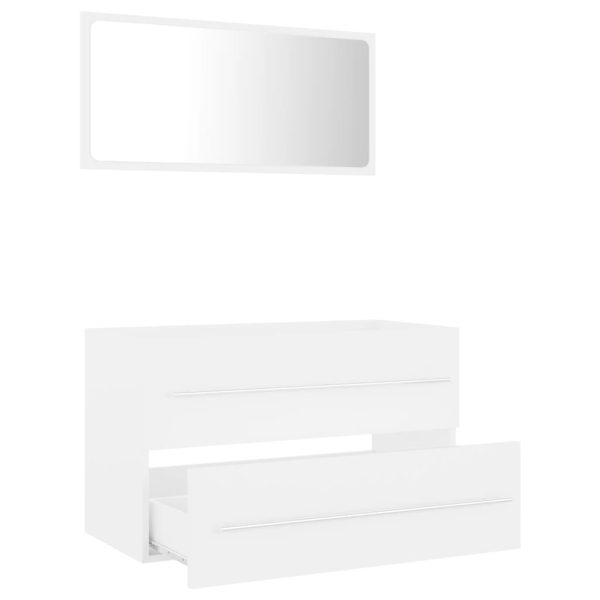 2 Piece Bathroom Furniture Set Engineered Wood – White