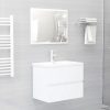 2 Piece Bathroom Furniture Set Engineered Wood – White