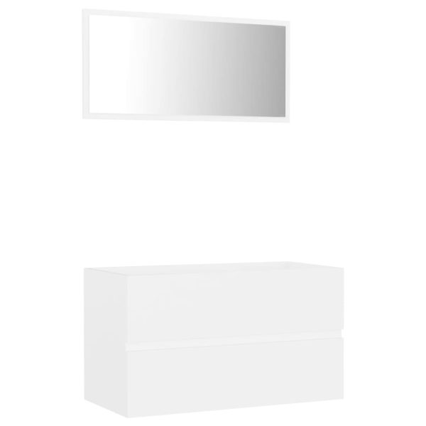 2 Piece Bathroom Furniture Set Engineered Wood – White