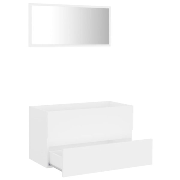 2 Piece Bathroom Furniture Set Engineered Wood – White