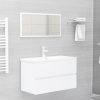 2 Piece Bathroom Furniture Set Engineered Wood – White