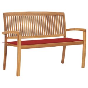 Stacking Garden Bench with Cushion – 120 cm, Red