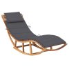 Rocking Sun Lounger with Cushion Solid Teak Wood – Anthracite