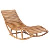 Rocking Sun Lounger with Cushion Solid Teak Wood – Anthracite